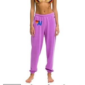 Aviator Nation Logo Neon Purple Sweatpants